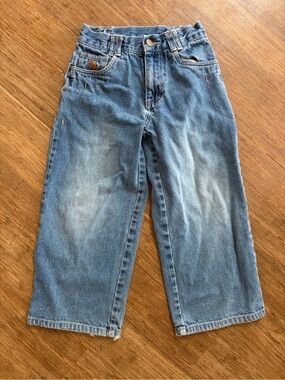 Vintage FUBU The Collection Kids Carpenter Jeans Sz 6 Blue Denim Embroidered